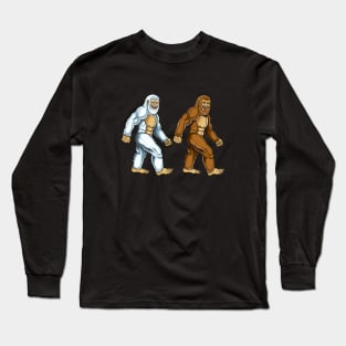 Bigfoot and Yeti best friends,Sasquatch Long Sleeve T-Shirt